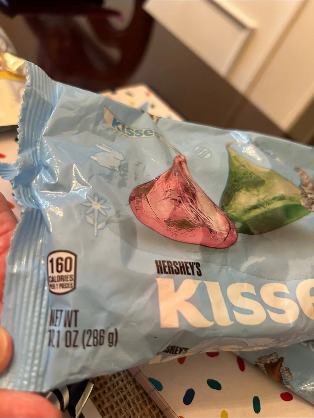 Hershey's Kisses Milk Chocolate Bag - Light Blue 10 oz wrapped kisses 2 new bags